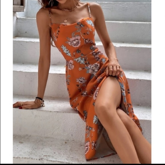 Boho Burnt Orange Dress - Picture 5 of 8